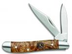 Remington 19327 Insignia Folder 440 Stainless Clip/Pen Blade Burl Wood
